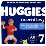 NEW $48 Huggies Overnites Diapers Size 7 68CT
