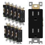 NEW $60  Black Decorator Receptacle 10 Pack