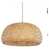 New $96 Plug in Pendant Light Bamboo Wicker...