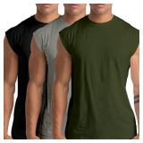NEW $37 (XL) 3PK Men's Workout Sleeveless T-Shirts