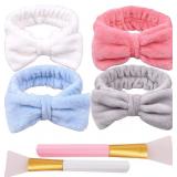 SEALED 4PK Bowknot Headbands w/2pk Silicone Brush