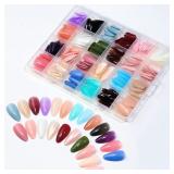 NEW 576PC Short Almond Press On Nails Set