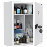 NEW $73 Wall Mount Medicine Cabinet Locking w/Key