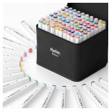 New USED Alcohol Markers 80 Colors,Dual Tip...