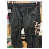 (16w) Carpri Black Pants Floral Side