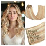 7 PCs 22inch Blonde Clip in Hair Extensions