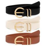 SEALED $35 3PK (XL) Women's Fashion Leather Belts