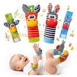 4pcs Baby Toys 0-6 Months, Infant Rattle Socks