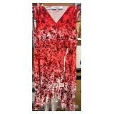 (XL) Red/Orange Sleeveless Dress