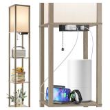 New $120 OUTON Floor Lamp with Shelves,...