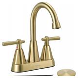 NEW $50 Brushed Gold Bathroom Sink Faucet