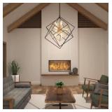 NEW $327 9-Light Black & Gold Sputnik Chandelier