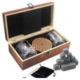 New $59 Whiskey Stones Glass Gift Set,16...