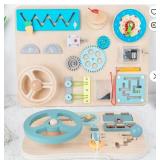 DAMAGED $56 Neinkie Montessori Wooden Busy Board