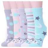 NEW 5PK Women's Fuzzy Slipper Socks