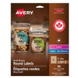 (3') Kraft Brown Round Labels