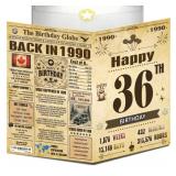 NEW 36th Jumbo Birthday Cards- 1990