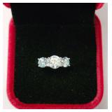 $1,320 (2ct) Blue Moissanite Ring Sz 5.25