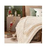 $45 (30'x40') Cream White Throw Blanket