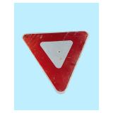 Full-size real traffic yield sign