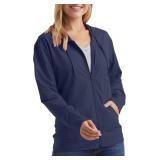 (S) Hanes Women's Jersey Full Zip Hoodie