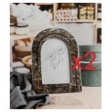 DAMAGED NEW 2PK Arch Wooden Photo Frames (8'x6')