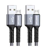 NEW 2PK 3.3FT Micro USB Cables Nylon Braided Cords