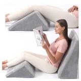 SEALED $68 Bed Wedge Pillow   2 Separate Memory...