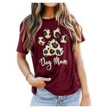 NEW (S) Women's 'Dog Mom' Leopard Print  Shirt