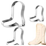 New 3pcs Cowboy Boot Cookie Cutter, Stainless...