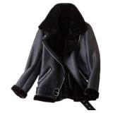 * $80 LY VAREY LIN Women's Faux Shearing Moto...