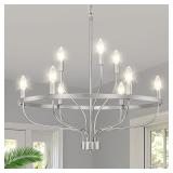 SEALED $250 9-Light Gold Brushed Nickel...