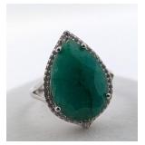 $7,798 App 4.6 gCert. Silver Emerald gemstone Ring