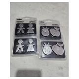 NEW 4 x 2PK's Stainless Steel Fridge Magnets