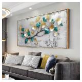 DAMAGED $100 Wall Art Ginkgo Leaf Modern...