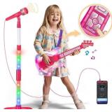 NEW $43 Girls Microphone w/Stand & Guitar Toy Set