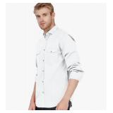 (L) BROWELS Men's Slim-Fit Long-Sleeve