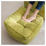 * $124 HIGOGOGO Square Stuffed Pouf Ottoman,...