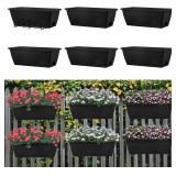 NEW $40 6PK Hanging Planters for Railings Clamp-On