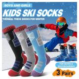 New $97 Anlisim Kids Merino Wool Ski Socks 3...