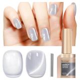 New NEW Silver Cat Eye Gel Nail Polish, 12ML...