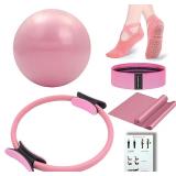 New $32 NEW Pink Pilates Ring Circle Set,for...