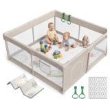 New $105 ZEEBABA Baby Playpen with Mat,...