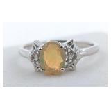 $2,001 App 2.3 g Cert. Silver Opal gemstone Ring
