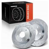 NEW $94 Rear Drilled and Slotted Disc Brake Rotors