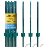 New $60 ARIFARO Sturdy Duty Metal Fence Posts 3...