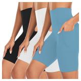 New $33 NEW YOUNG 3 Pack Biker Shorts Women...