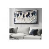 DAMAGED $100 Framed Wall Art Leaf Botanical White