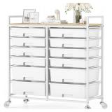 New $119 NEW Rolling Storage Cart with 12...