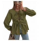 NEW $32 (S) Women's Babydoll Peptum Blouse
